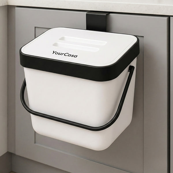Biomülleimer 7L mit Halterung Sieb geruchsdicht für Küche – YourCasa