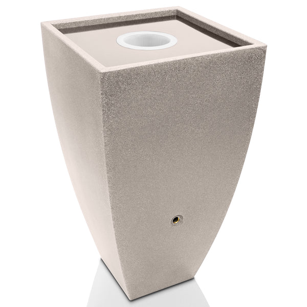 Moderner Outdoor-Pflanztopf mit eingebautem LED-Licht und YourCasa Regentonne 200 Liter [PureFlow] - frostsicher & UV-beständig von yourcisade.com.