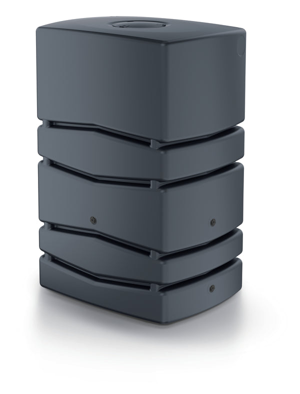 Ein schwarzes rechteckiges Objekt mit weißem Hintergrund, YourCasa Regentonne Aqua Silo 350 / 450 und 650 Liter.