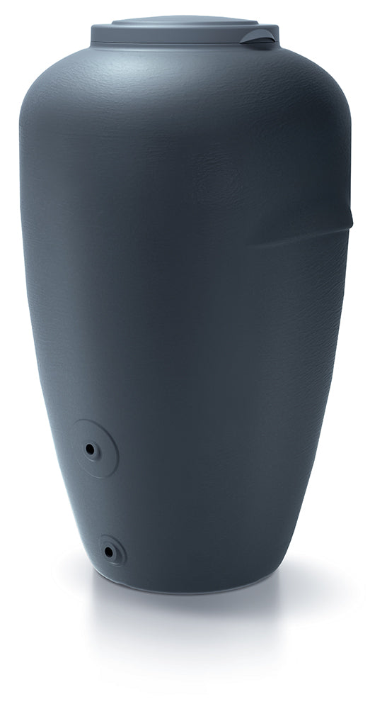 Dunkelgrauer Regentonne 210/360/440 Liter Kunststoff – Amphore Design Wassertank mit Deckel und zwei Zapfhähnen von yourcisade.com.